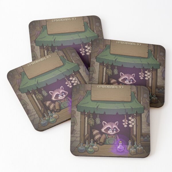 Item preview, Raccoon Alchemist Potion Shop Pixel Art Cute RPG designed and sold by Arobinoz.