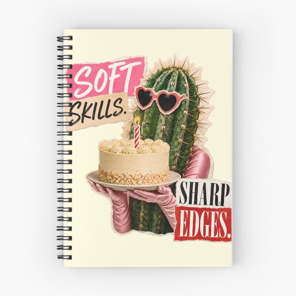 Item preview, Soft Skills Sharp Edges Cactus Cake Collage Funny Work Personality  designed and sold by VIVID COLORS CLUB.