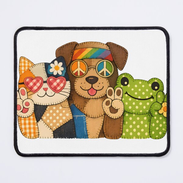 Item preview, Peace & Love Patchwork Animals T-Shirt designed and sold by Santuário da Bicharada.