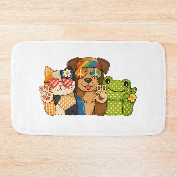 Item preview, Peace & Love Patchwork Animals T-Shirt designed and sold by Santuário da Bicharada.
