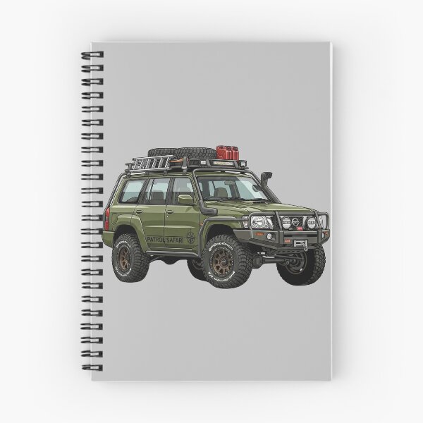 Item preview, Nissan Patrol Y61 Safari Custom Green Vintage Overland SUV Illustration designed and sold by Motorline44.