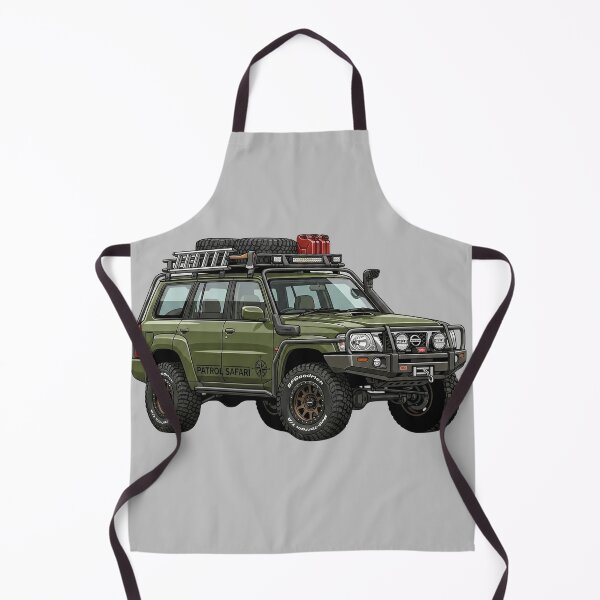 Item preview, Nissan Patrol Y61 Safari Custom Green Vintage Overland SUV Illustration designed and sold by Motorline44.
