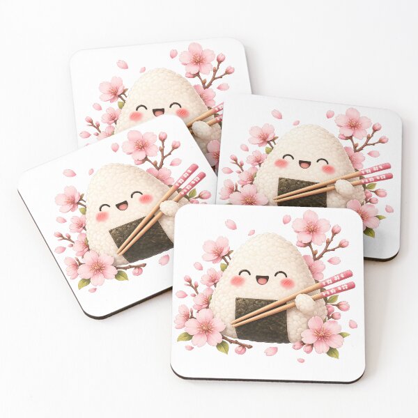 Item preview, Kawaii Japanese Onigiri Holding Chopsticks designed and sold by ichiyori.