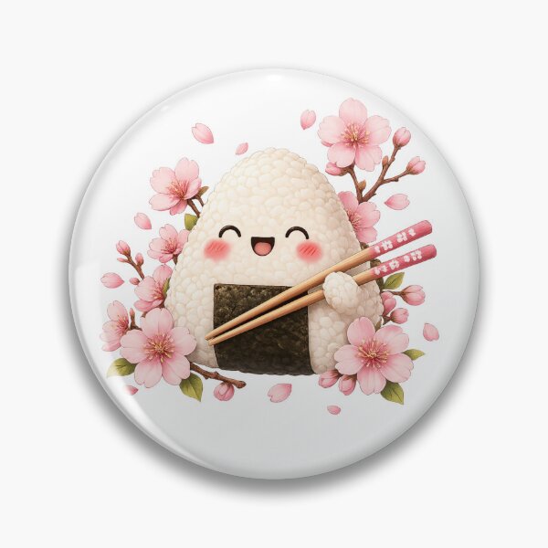 Item preview, Kawaii Japanese Onigiri Holding Chopsticks designed and sold by ichiyori.
