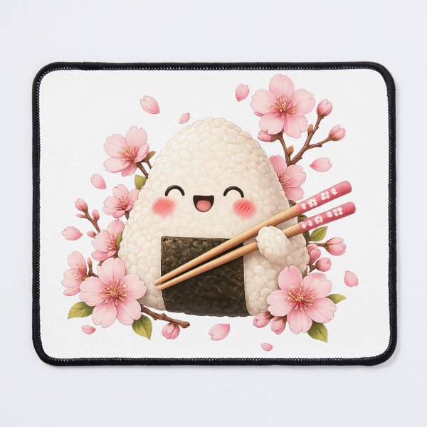 Item preview, Kawaii Japanese Onigiri Holding Chopsticks designed and sold by ichiyori.