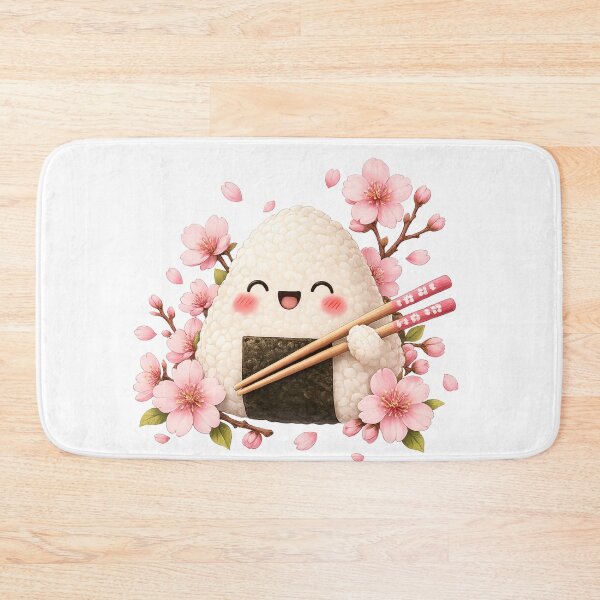 Item preview, Kawaii Japanese Onigiri Holding Chopsticks designed and sold by ichiyori.
