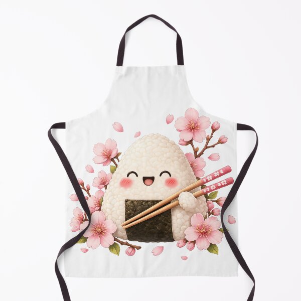Item preview, Kawaii Japanese Onigiri Holding Chopsticks designed and sold by ichiyori.