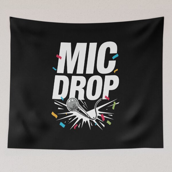 Item preview, Mic Drop – Bold Microphone Rap Hip Hop Design designed and sold by Midnight Veil Designs.