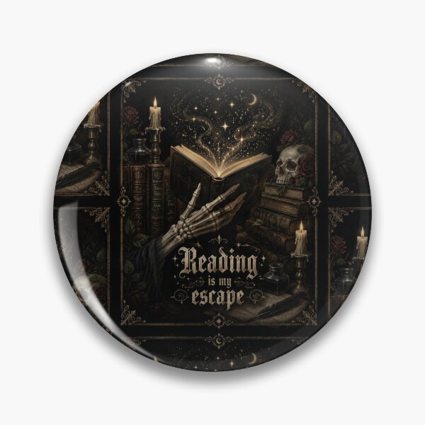Item preview, Dark Academia Book Poster, Reading Is My Escape Print, Skeleton Hand Book Art, BookTok Wall Decor, Gothic Library Decor designed and sold by LuxeBuzz.