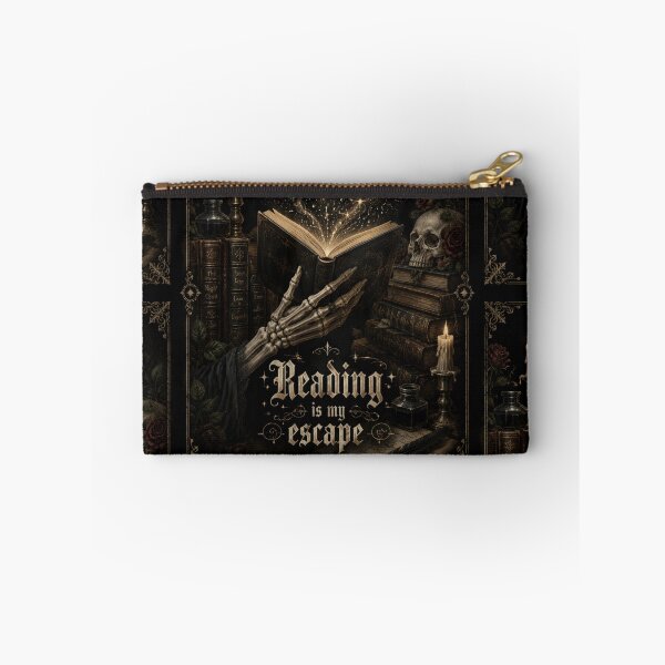 Item preview, Dark Academia Book Poster, Reading Is My Escape Print, Skeleton Hand Book Art, BookTok Wall Decor, Gothic Library Decor designed and sold by LuxeBuzz.