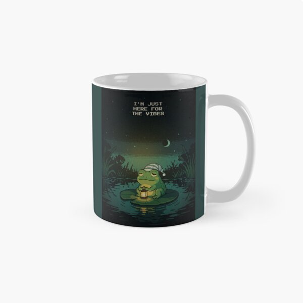 Item preview, Here For The Vibes Sleepy Frog Pixel Art Cute designed and sold by Arobinoz.
