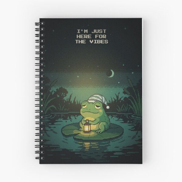 Item preview, Here For The Vibes Sleepy Frog Pixel Art Cute designed and sold by Arobinoz.