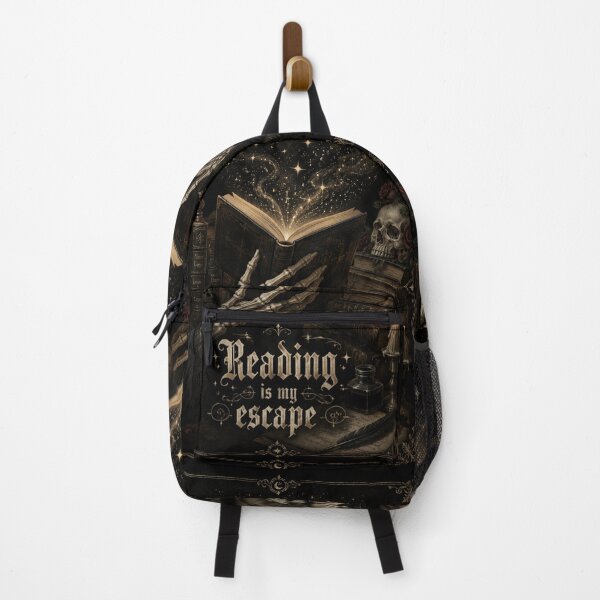 Item preview, Dark Academia Book Poster, Reading Is My Escape Print, Skeleton Hand Book Art, BookTok Wall Decor, Gothic Library Decor designed and sold by LuxeBuzz.