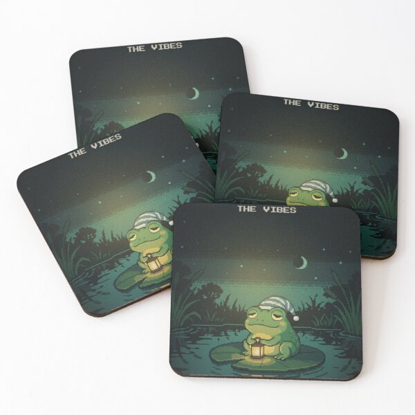 Item preview, Here For The Vibes Sleepy Frog Pixel Art Cute designed and sold by Arobinoz.