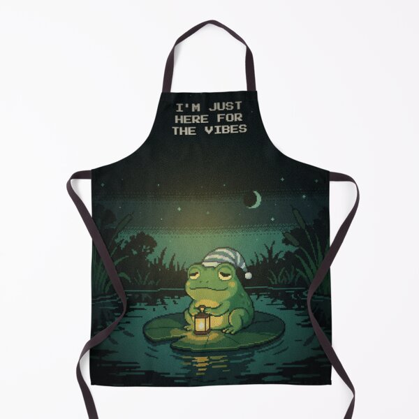 Item preview, Here For The Vibes Sleepy Frog Pixel Art Cute designed and sold by Arobinoz.