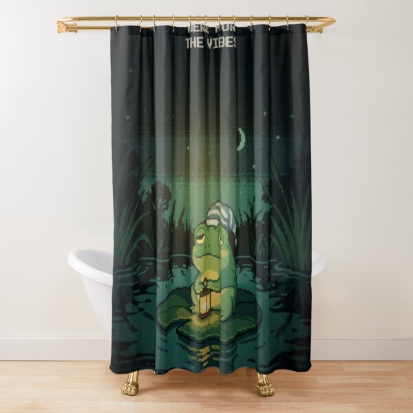Item preview, Here For The Vibes Sleepy Frog Pixel Art Cute designed and sold by Arobinoz.