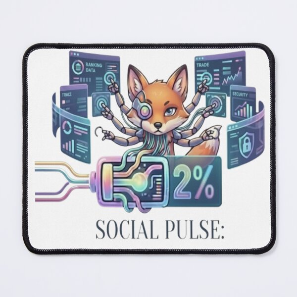 Item preview, Funny Social Pulse Cyberpunk Fox Tech Humor designed and sold by Northern Glow Art.