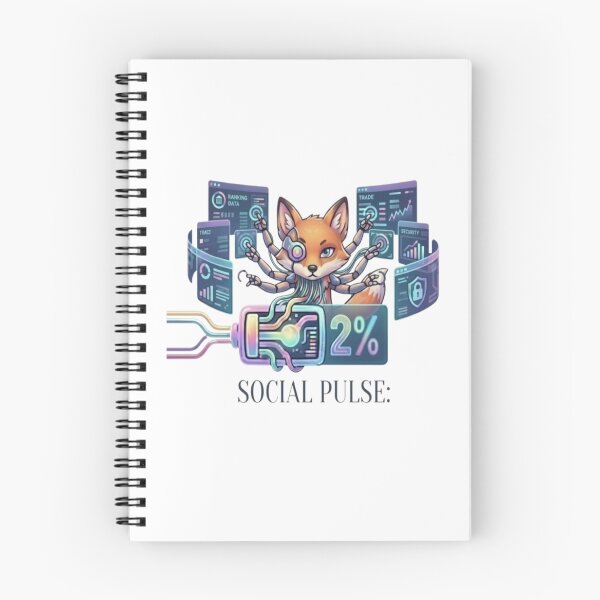 Item preview, Funny Social Pulse Cyberpunk Fox Tech Humor designed and sold by Northern Glow Art.