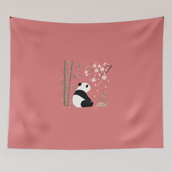 Item preview, Watercolor Panda Bamboo Cherry Blossoms Zen designed and sold by Natalia-Vlad.