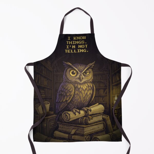 Item preview, I Know Things Mysterious Owl Pixel Art Dark Academia designed and sold by Arobinoz.