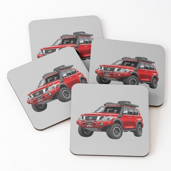 Item preview, Custom Nissan Patrol Y62 Warrior Red Overland SUV Illustration designed and sold by Motorline44.