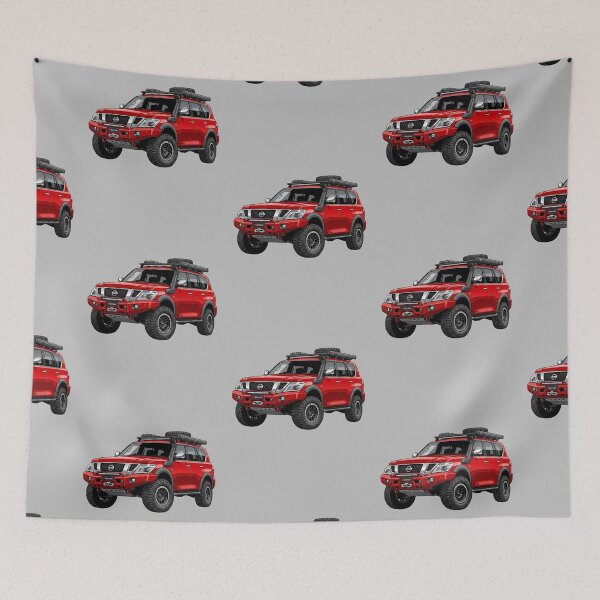 Item preview, Custom Nissan Patrol Y62 Warrior Red Overland SUV Illustration designed and sold by Motorline44.