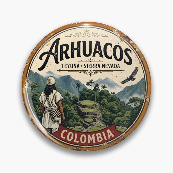 Item preview, Arhuaca Culture Sticker — Vintage Indigenous Heritage Badge designed and sold by ColombianaShop.