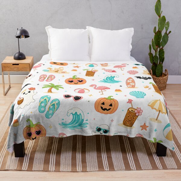 Item preview, Cute Tropical Summerween Halloween Pattern designed and sold by Storybook Botanica.