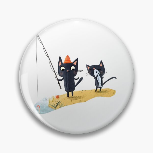 Item preview, Catch of the Day Black Cat Illustration designed and sold by canvahub.