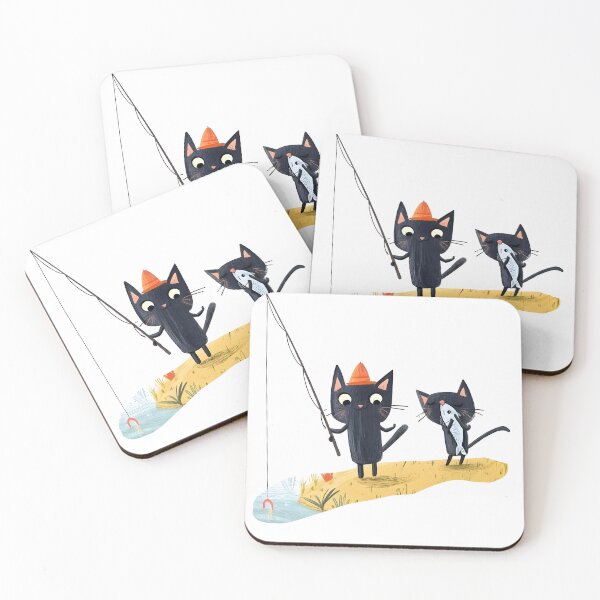 Item preview, Catch of the Day Black Cat Illustration designed and sold by canvahub.