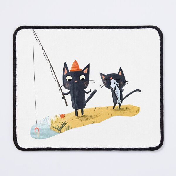 Item preview, Catch of the Day Black Cat Illustration designed and sold by canvahub.