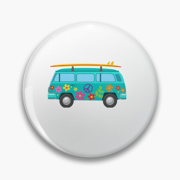 Item preview, Retro Hippie Camper Van Flower Power Surfboard Art designed and sold by Macias123.