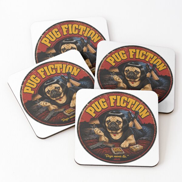 Item preview, Pug Fiction | Funny Pug Movie Parody Vintage T-Shirt designed and sold by The Mayors Den.