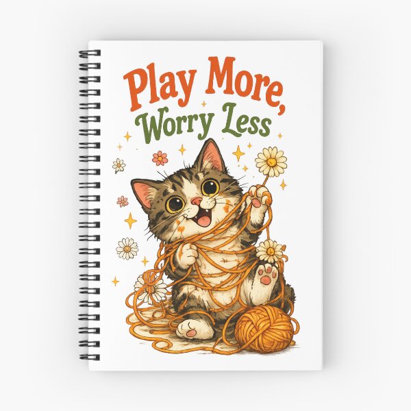 Item preview, Play More, Worry Less designed and sold by Spark Cottage.