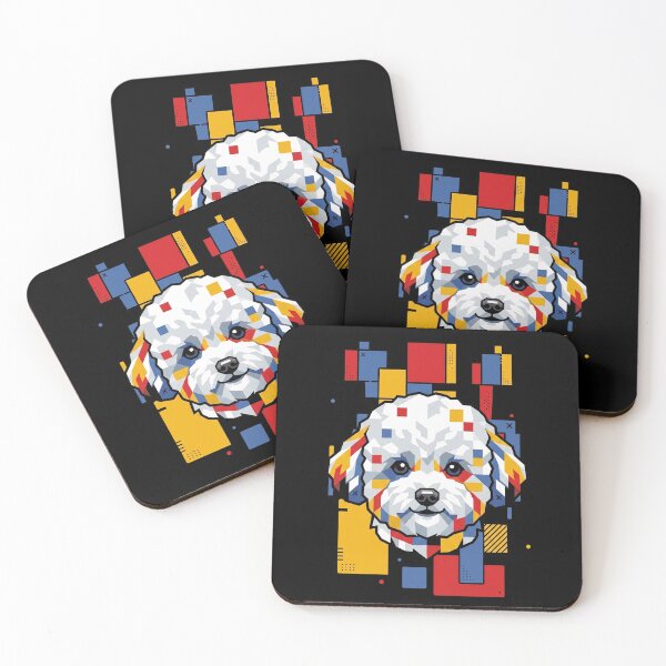 Item preview, Funny Bichon Frise Colorful Blocks Geometric Art Mom Dad Kids designed and sold by FurryHavenPH.