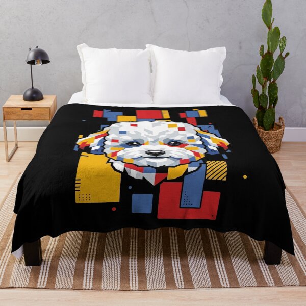 Item preview, Funny Bichon Frise Colorful Blocks Geometric Art Mom Dad Kids designed and sold by FurryHavenPH.