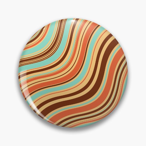 Item preview, Retro 70s Wavy Stripe Pattern | Groovy Teal Terracotta Seamless Abstract  designed and sold by Dino-Lune.