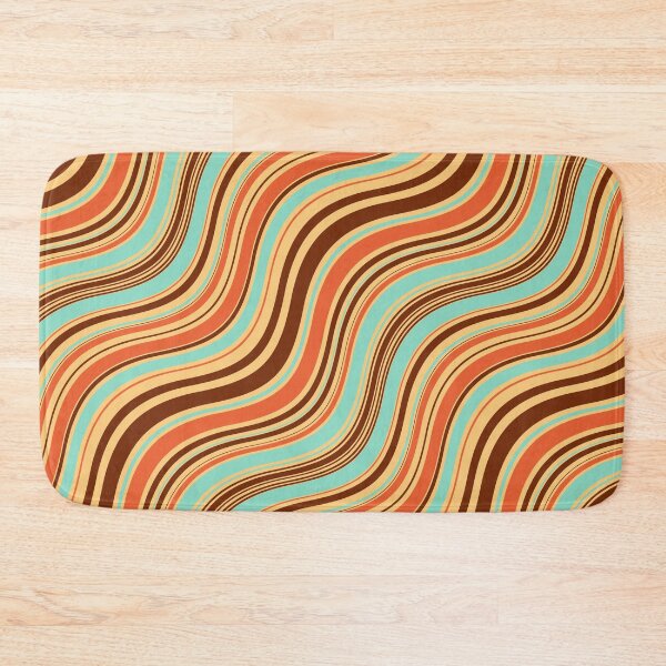 Item preview, Retro 70s Wavy Stripe Pattern | Groovy Teal Terracotta Seamless Abstract  designed and sold by Dino-Lune.