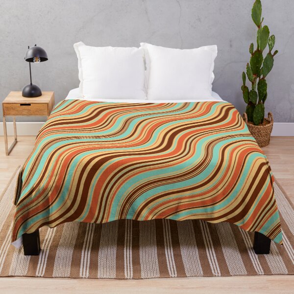 Item preview, Retro 70s Wavy Stripe Pattern | Groovy Teal Terracotta Seamless Abstract  designed and sold by Dino-Lune.