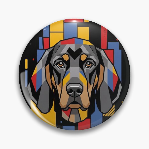 Item preview, Funny Black and Tan Coonhound Colorful Blocks Geometric Art Mom Dad Kids designed and sold by FurryHavenPH.