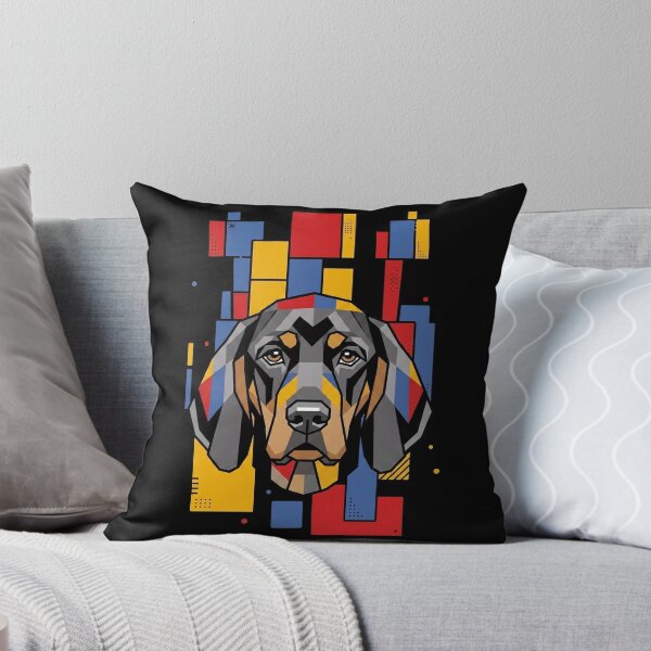 Item preview, Funny Black and Tan Coonhound Colorful Blocks Geometric Art Mom Dad Kids designed and sold by FurryHavenPH.