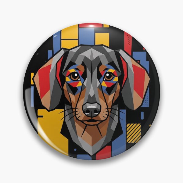 Item preview, Funny Black and Tan Dachshund Colorful Blocks Geometric Art Mom Dad Kids designed and sold by FurryHavenPH.