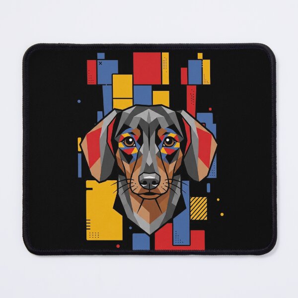Item preview, Funny Black and Tan Dachshund Colorful Blocks Geometric Art Mom Dad Kids designed and sold by FurryHavenPH.