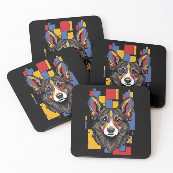 Item preview, Funny Black Brindle Corgi Colorful Blocks Geometric Art Mom Dad Kids designed and sold by FurryHavenPH.