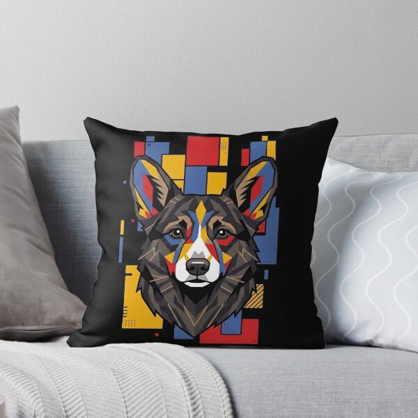 Item preview, Funny Black Brindle Corgi Colorful Blocks Geometric Art Mom Dad Kids designed and sold by FurryHavenPH.