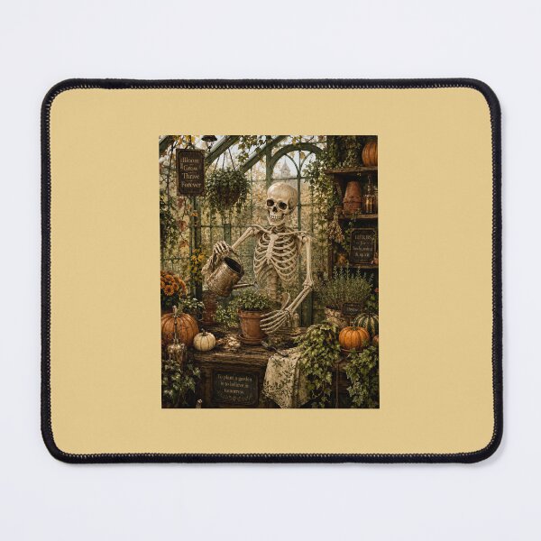 Item preview, The Greenhouse Keeper — Cozy Halloween Skeleton Gardener designed and sold by Novel Works Studio.