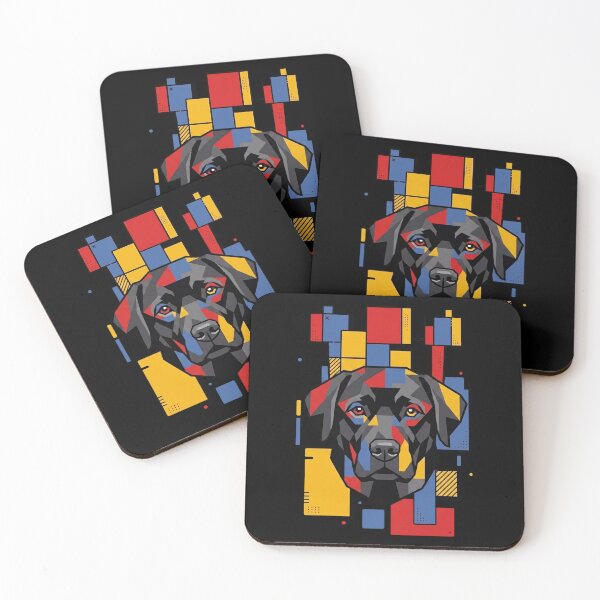 Item preview, Funny Black Labrador Colorful Blocks Geometric Art Mom Dad Kids designed and sold by FurryHavenPH.
