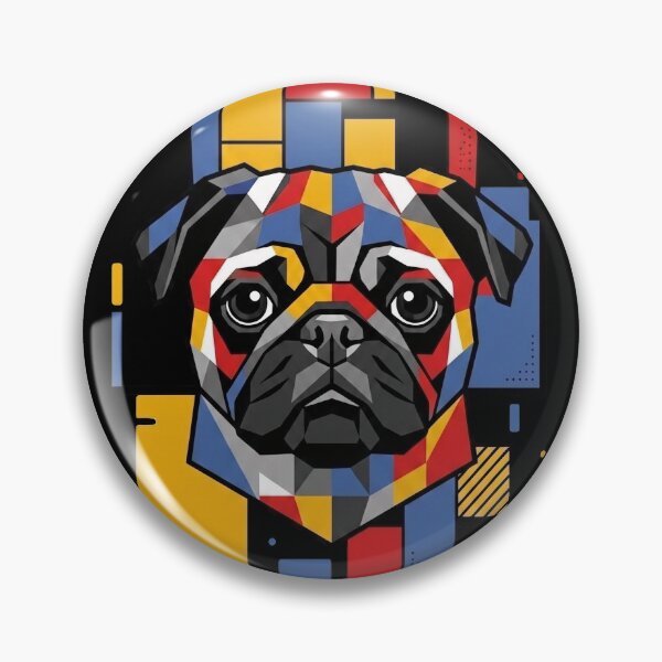 Item preview, Funny Black Pug Colorful Blocks Geometric Art Mom Dad Kids designed and sold by FurryHavenPH.