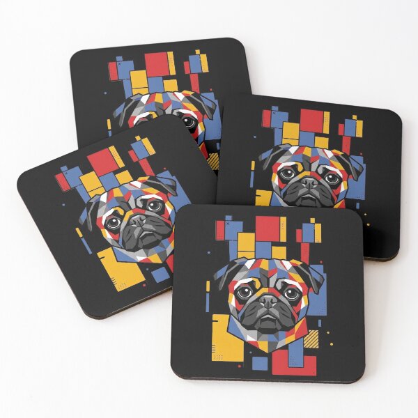 Item preview, Funny Black Pug Colorful Blocks Geometric Art Mom Dad Kids designed and sold by FurryHavenPH.