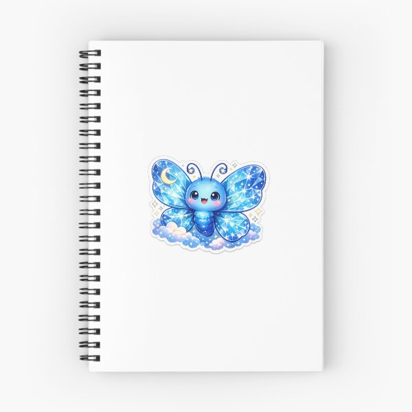 Item preview, Cute Blue Crystal Butterfly Kawaii Fantasy Sticker designed and sold by Sticker_Verse_Studio.